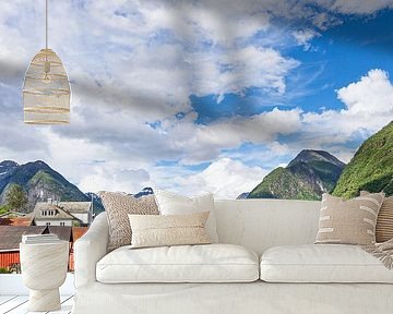 Uitzicht over de Fjærlandsfjord in Noorwegen