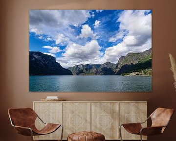 View over the Aurlandsfjord in Norway by Rico Ködder