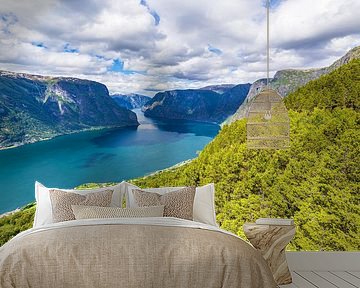 Uitzicht vanaf de Stegastein over de Aurlandsfjord in Noorwegen