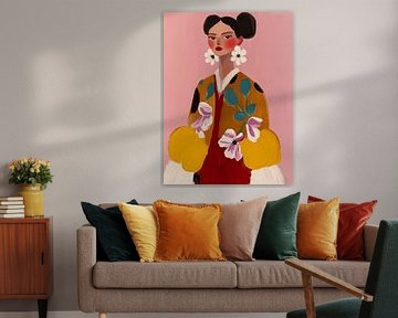 Fashionista, colourful portrait by Carla Van Iersel