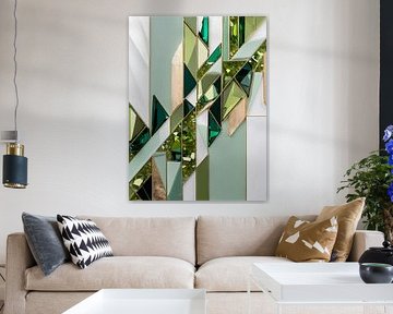Géométrie du péridot - Art mural abstrait de luxe