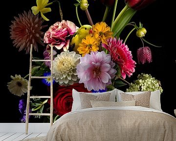 Ode to The Heem - Still Life with Flowers in a Glass Vase by Fine Art Flower - Artist Sander van Laar