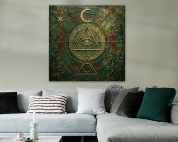 The eye of knowledge - geometry of knowledge in alchemical circles by Klaus Tesching - Art-AI
