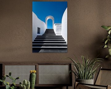 Minimalist Architectural Staircase with Blue Sky Poster by Artistic