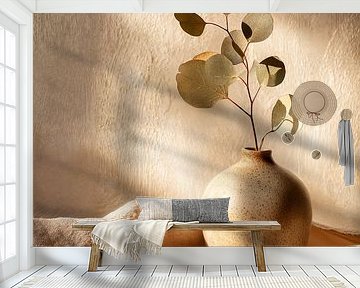 Rest in ceramic and leaf by Vlindertuin-Art