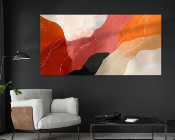 Organic interplay of lines in warm earthy tones by Vlindertuin-Art