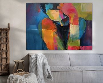 Abstracte Figuur | Abstract Kunst Met Torenhoog Kleurenpalet van Blikvanger Schilderijen