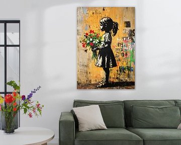 Girl Graffiti | Urban Girl Graffiti von Blickfänger Gemälde