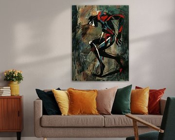 Gestileerd Figuur | Dynamic Blur van Abstract Schilderij