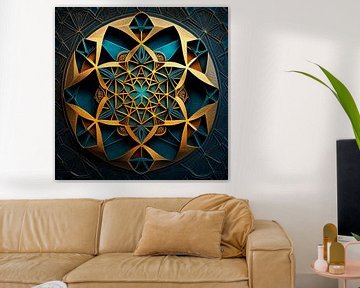 Turquoise & Gold Nexus by Vythryd Arts