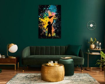 Kleurrijk silhouet met vliegtuigje van Art & Soul Creations