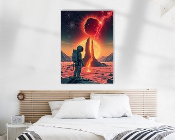 Astronaute sur une planète étrangère Paysage