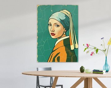 Mädchen mit einem Perlenohrring Illustration von MIROKKU