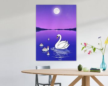 Zwaan op het meer met kaarsen van MIROKKU