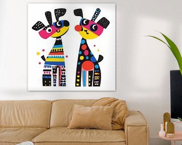 Clown honden kleurrijk