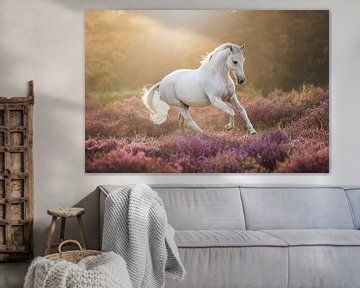 Paard en heide van Keeley Wit