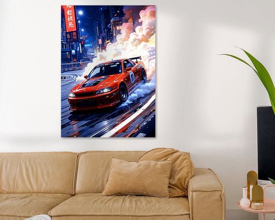 Voorbeeld van het werk in een kamer