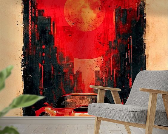 Voorbeeld van het werk in een kamer