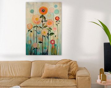 Blumenfeld | Stilisierte Blumenkunst von Wunderbare Kunst