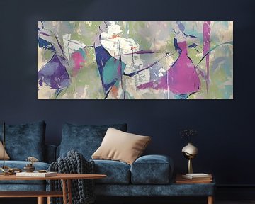 Colorful Life Strokes van Abstract Schilderij