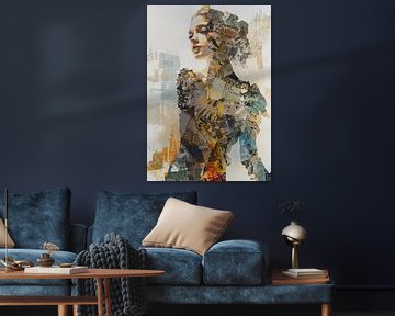 Depths of Fragmented Beauty van Abstract Schilderij