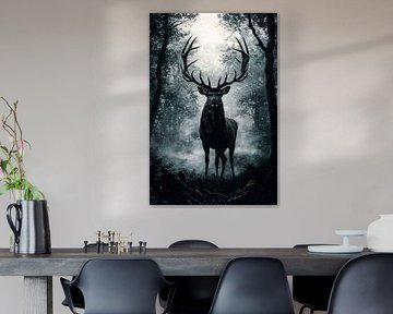 Deer in a mystical forest by Imperial Art House