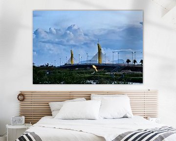 Suspension bridge and dramatic sky in Hoi An by Frank Photos