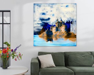 Knight's castle Castle Rocks Clouds defiant imposing mighty by gm_designs