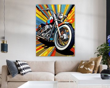 Moto stylisée Pop Art Rayons Fond coloré dynamique sur gm_designs