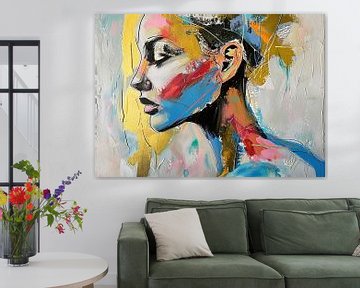Abstracte Vrouw met Kleur van Kunst Kriebels