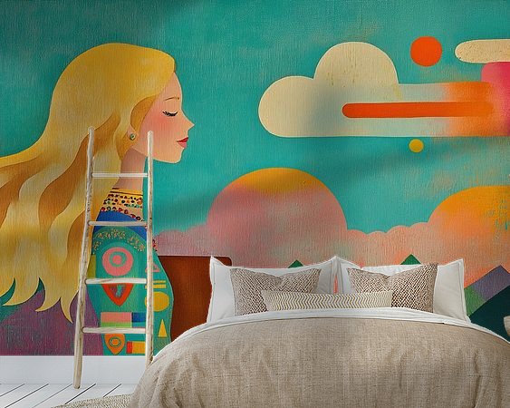 Voorbeeld van het werk in een kamer