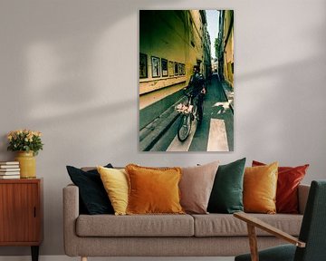 Mit dem Fahrrad durch die engen Straßen von Paris von Geert Van Baelen