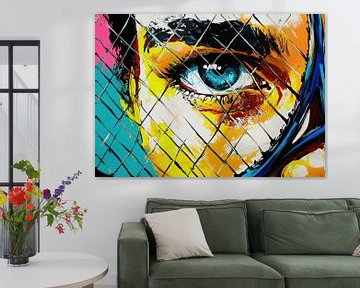 Tennis schilderij met net van OMG Art