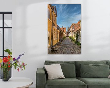 Old town alley in Ribe, Denmark
