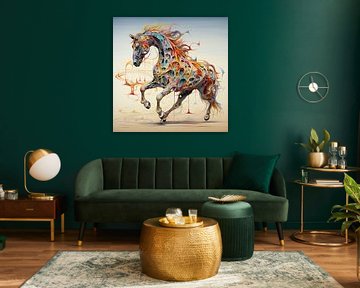 Horse Movement Colours Surrealism Art Light Dynamics