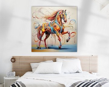 Horse Movement Colours Surrealism Art Light Dynamics