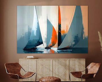 Sailboats abstract-14-32 by Rautenberg Digital Art Maritim