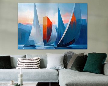 Sailboats abstract-15-32 by Rautenberg Digital Art Maritim