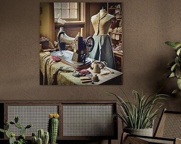 Tailoring sewing room nostalgic sewing machine dress fabrics