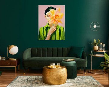 Merci pour les fleurs | Portrait de femme sur Frank Daske | Foto & Design
