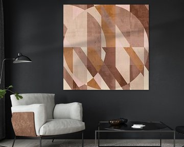 Mid Century Bauhaus-vormen in aardetinten van Dina Dankers