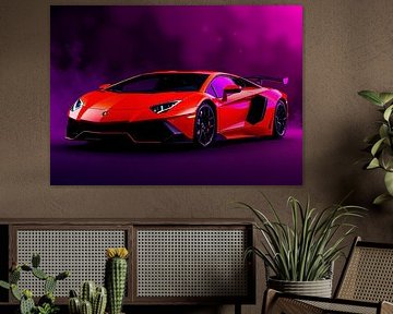 The Lamborghini Aventador Orange Neon by MIROKKU