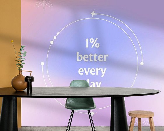 Voorbeeld van het werk in een kamer