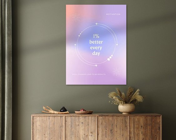 Voorbeeld van het werk in een kamer