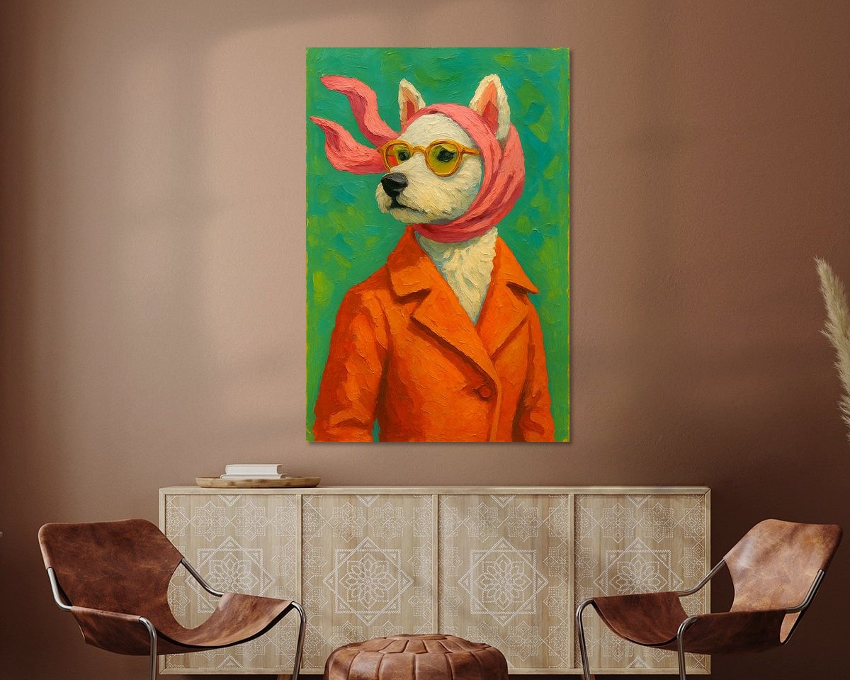 Voorbeeld van het werk in een kamer