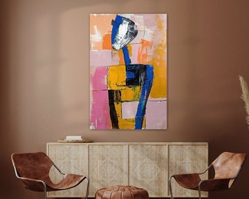 Abstracte Vrouw Met Kleuren van Blikvanger Schilderijen