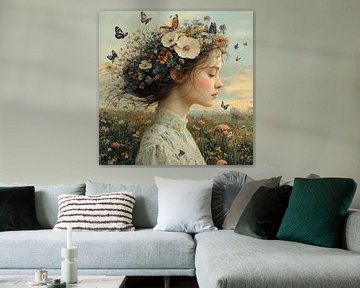 Fleur de papillon sur Peintures accrocheuses