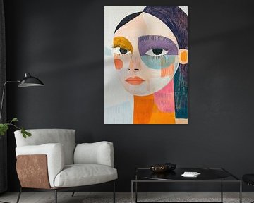 Vrouwenportret | Moderne Vrouw in Pastelkleuren van De Mooiste Kunst