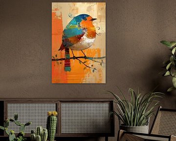 Vogel Schilderij | Brush of Nature's Charm van ARTEO Schilderijen