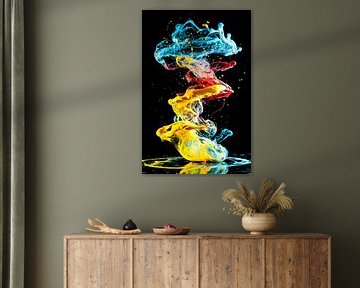 Bunte Farbexplosion abstrakte Kunst von Art & Soul Creations